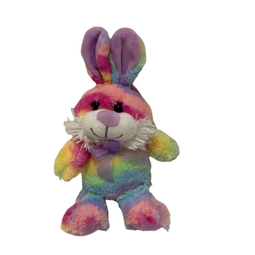 Homerbest Easter Rainbow Bunny Rabbit Plush Multicolor 11" Stuffed Animal